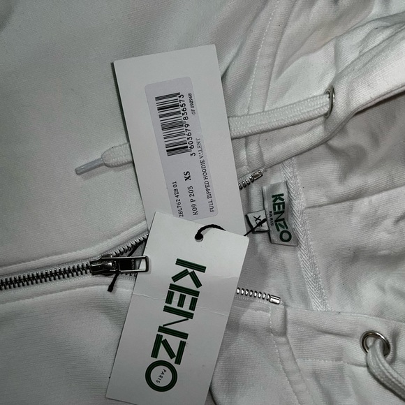 Kenzo White Hoodie with Heart Embroidery - Picture 3 of 3